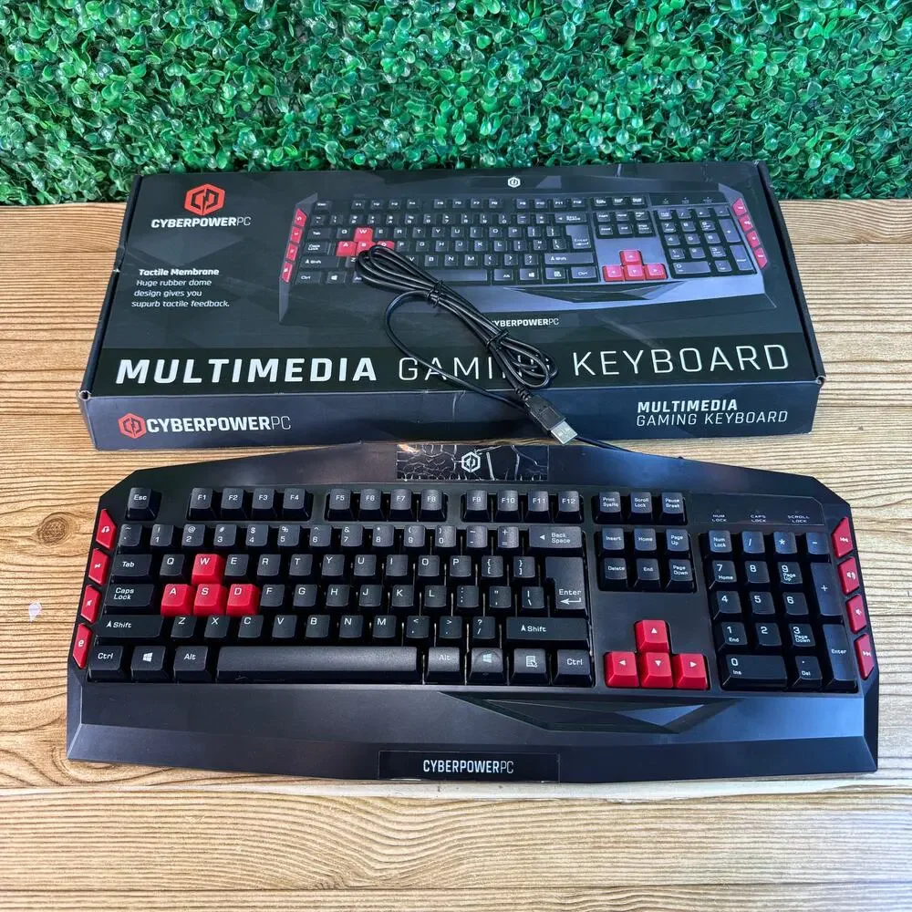 NIB Multimedia Gaming Key Board CyberpowerPc Quick Access Multimedia Keys